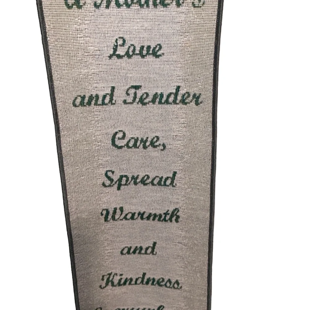 Vintage “A Mothers Love” Tapestry Bell Pull Roses Floral Made in the USA Decor